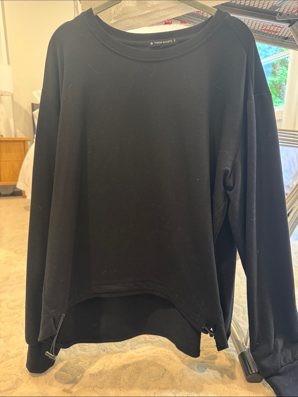 Thrive Society Black Scoop-Neck Pullover Sweater